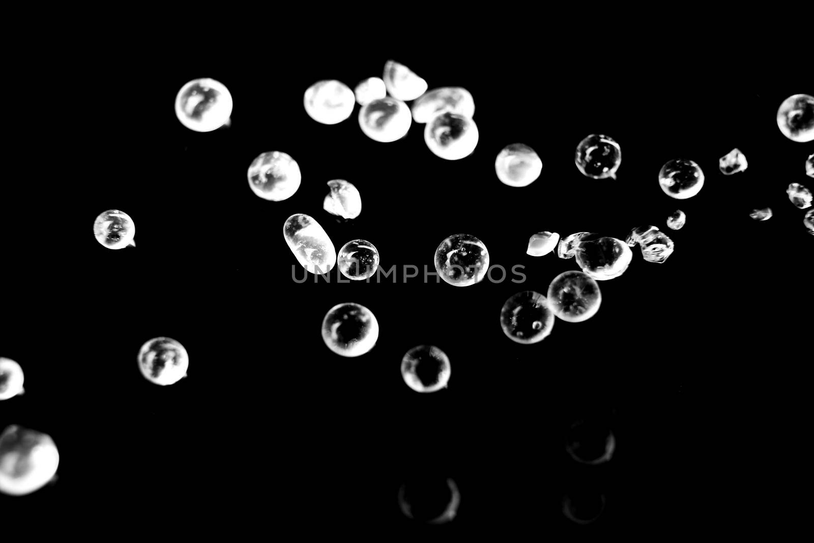 Silica Gel Beads on black background by soniabonet