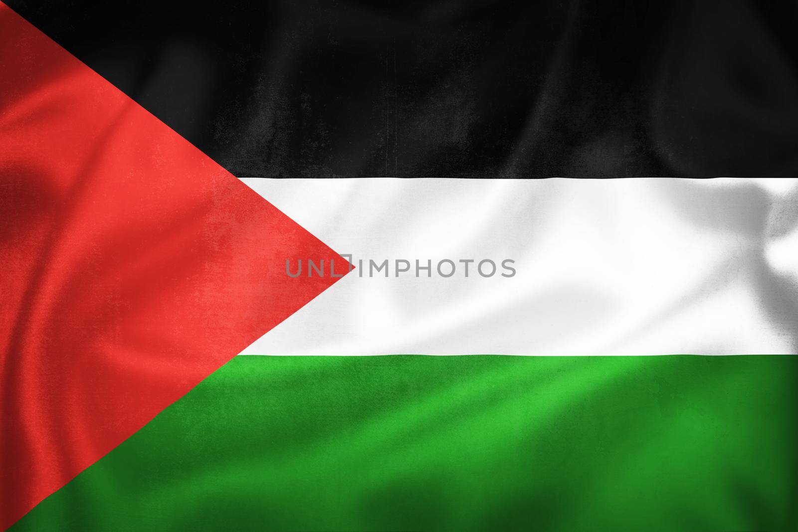 Grunge 3D illustration of Palestine flag, concept of Palestine 