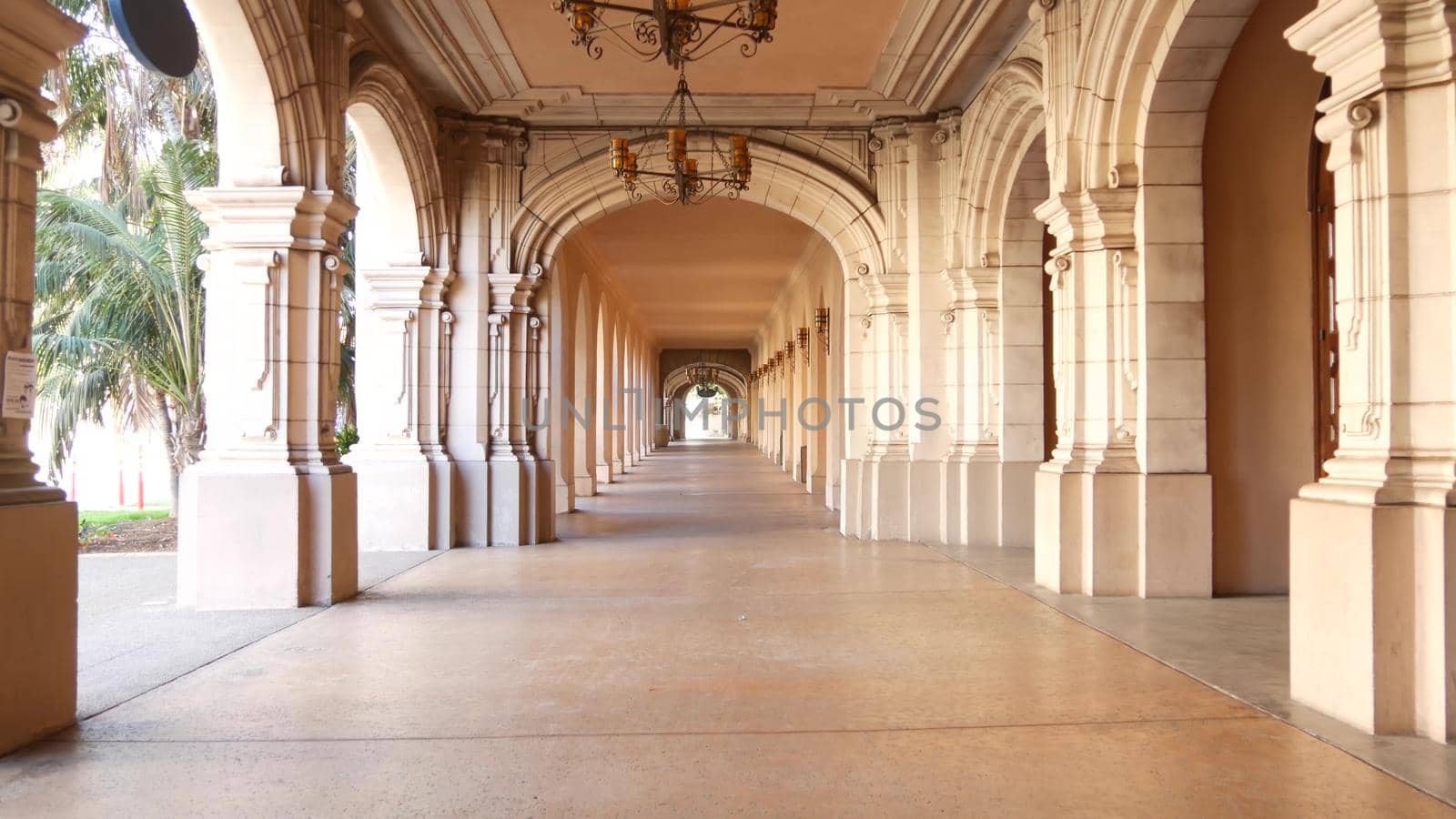 Spanish colonial revival architecture, arches and columns, San Diego Balboa Park by DogoraSun