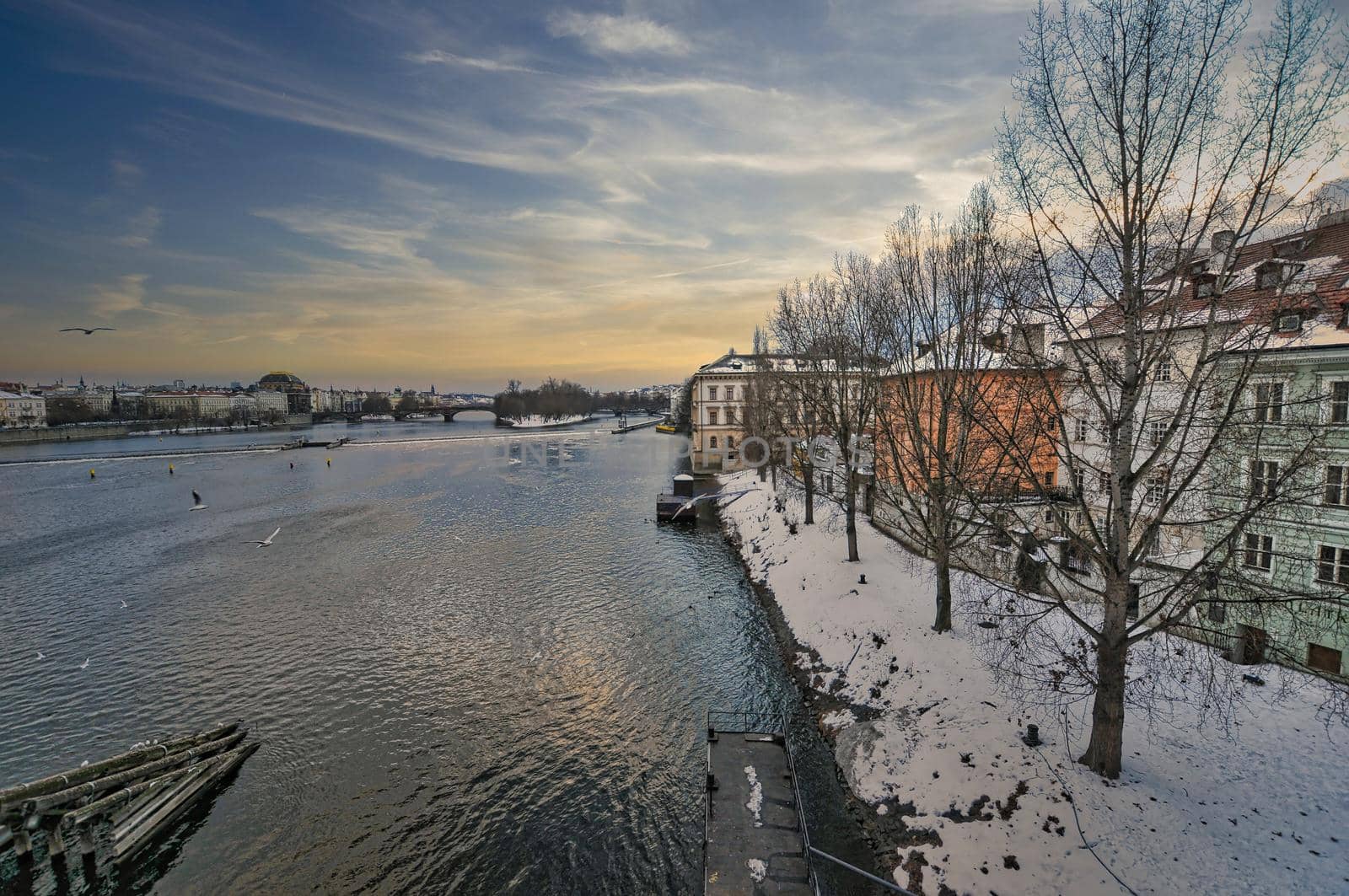 Vltava river in Prague, czech republic by feelmytravel