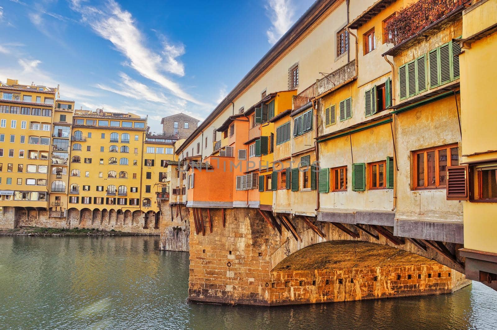 Ponte Vecchio, beautiful city of Florence, full of historical buildings and statues in Italy of Europe