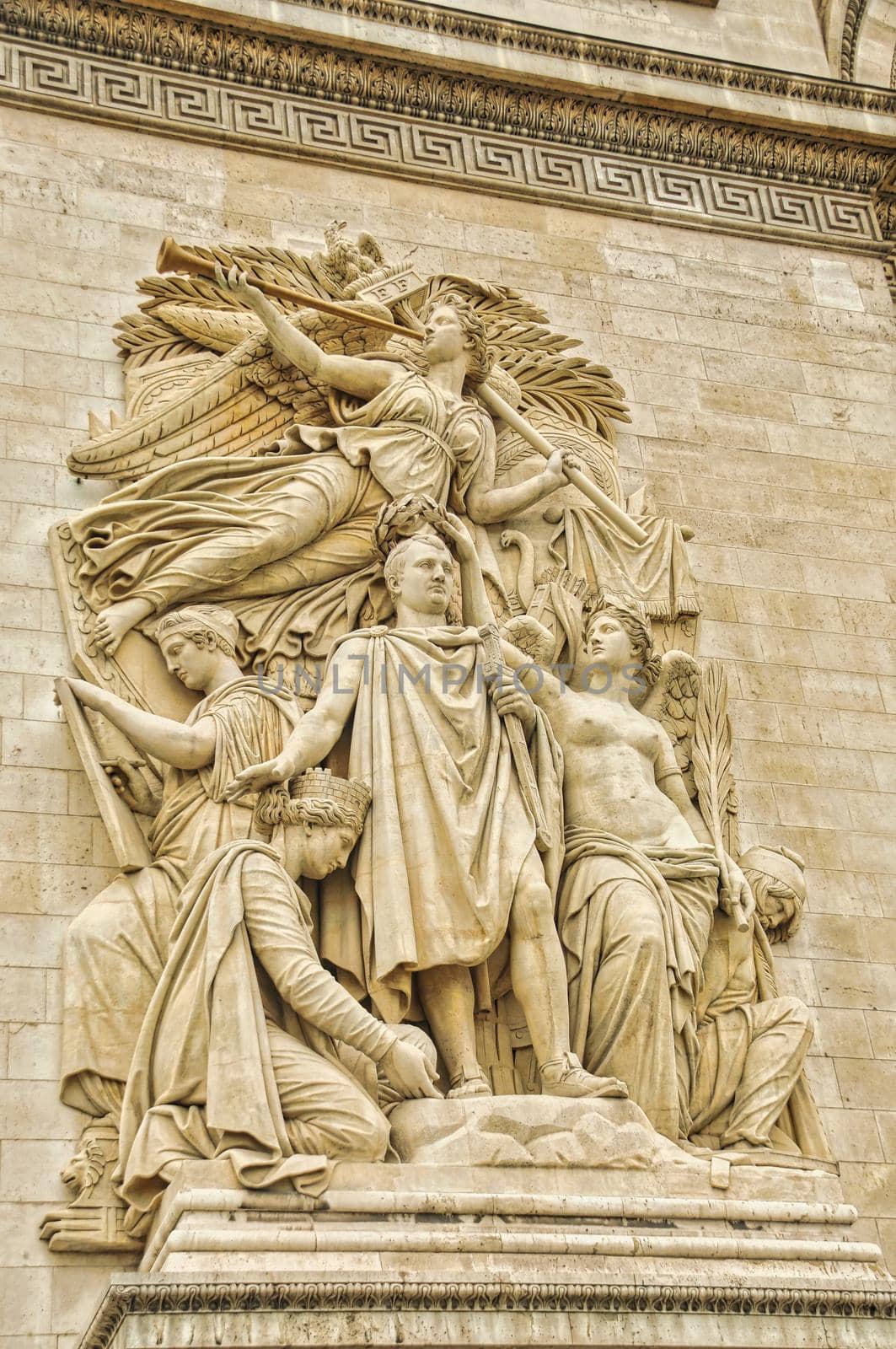 Arc de triomphe etoile, famous monument of Paris in France, historical attraction