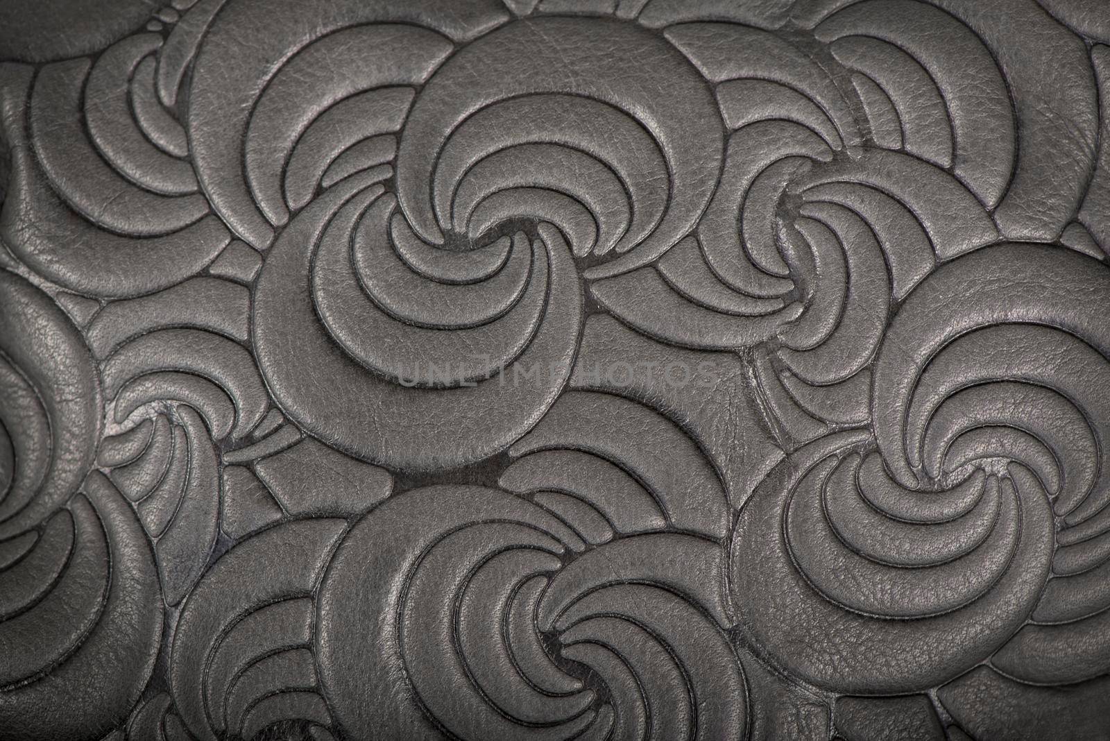 The Leather floral pattern background close up