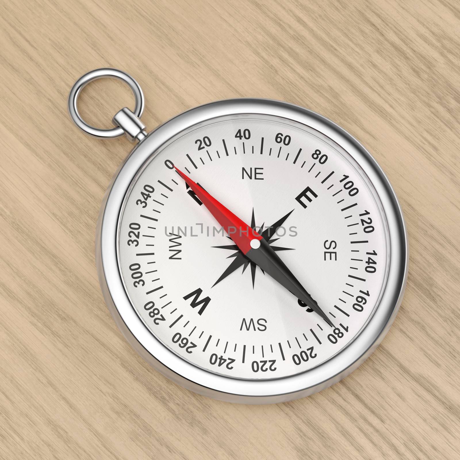 Compass on wood background by magraphics