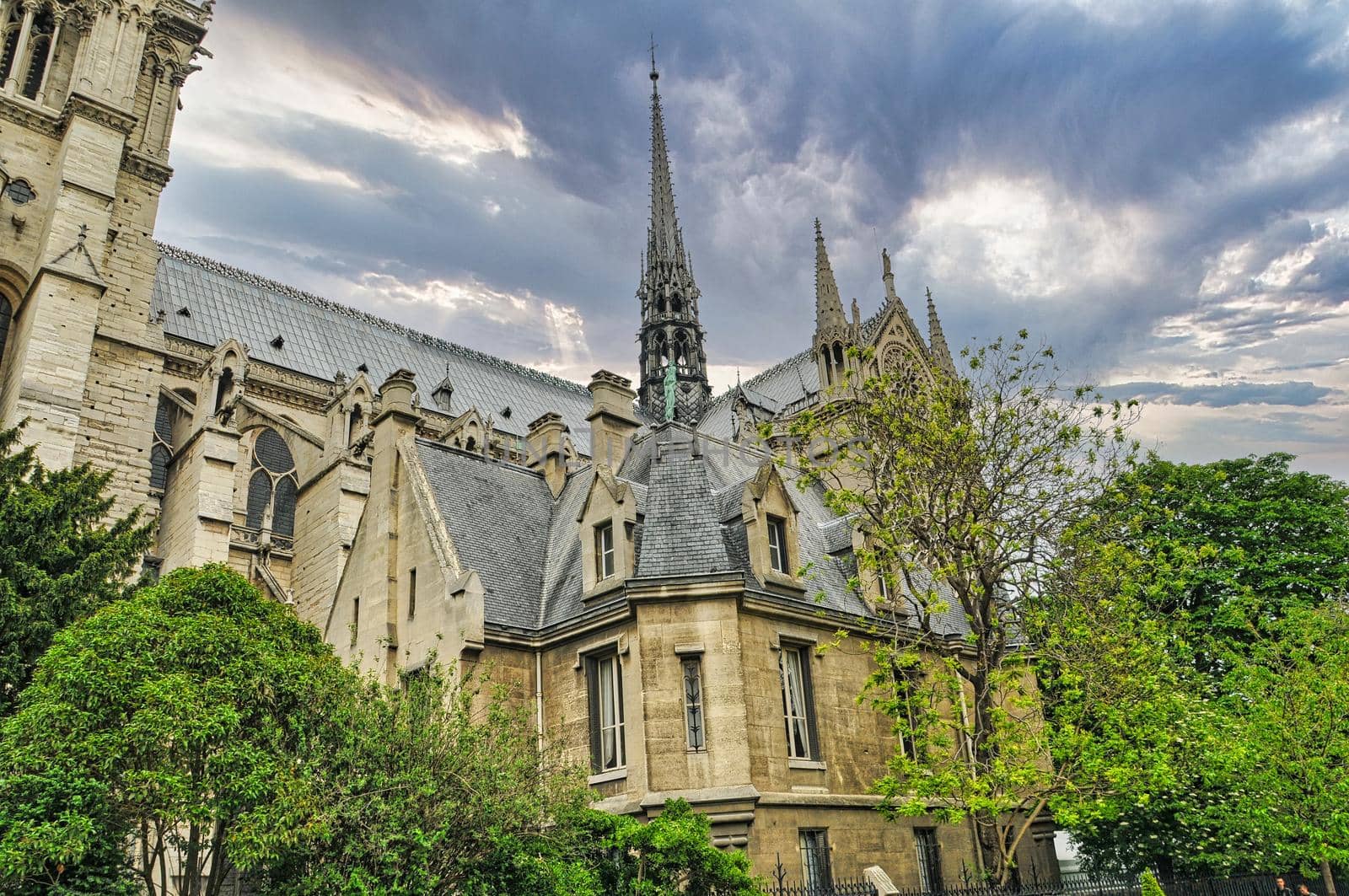 Cathedral notre dame, famous city of Paris in France, rich in history and full of wonderful attractions and monuments