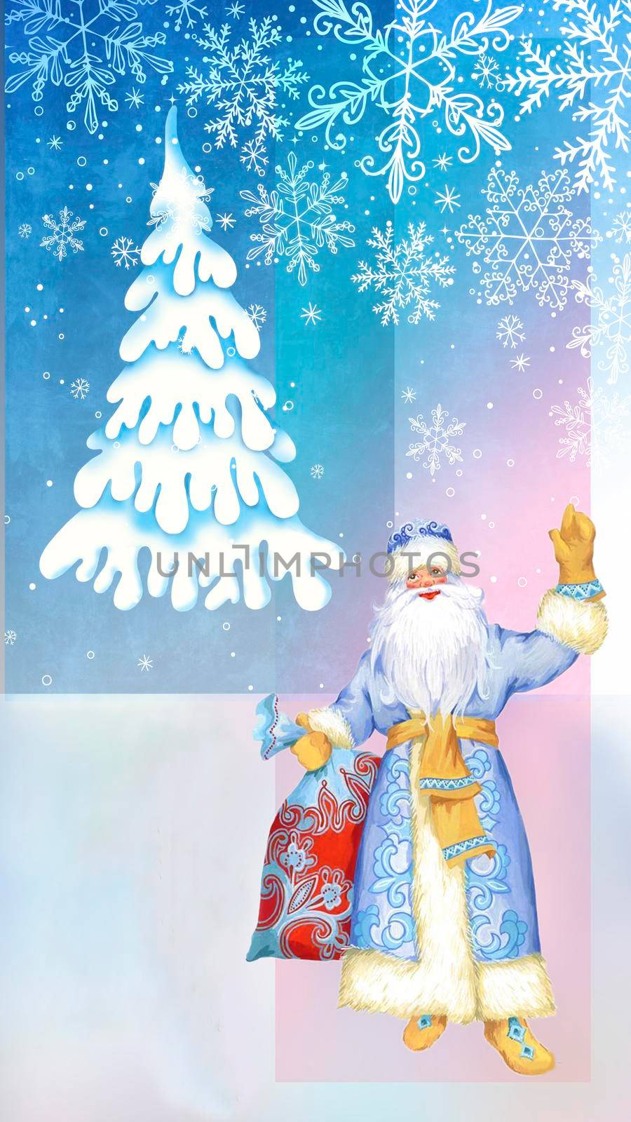 Christmas greeting card with the image of Santa Claus. by georgina198
