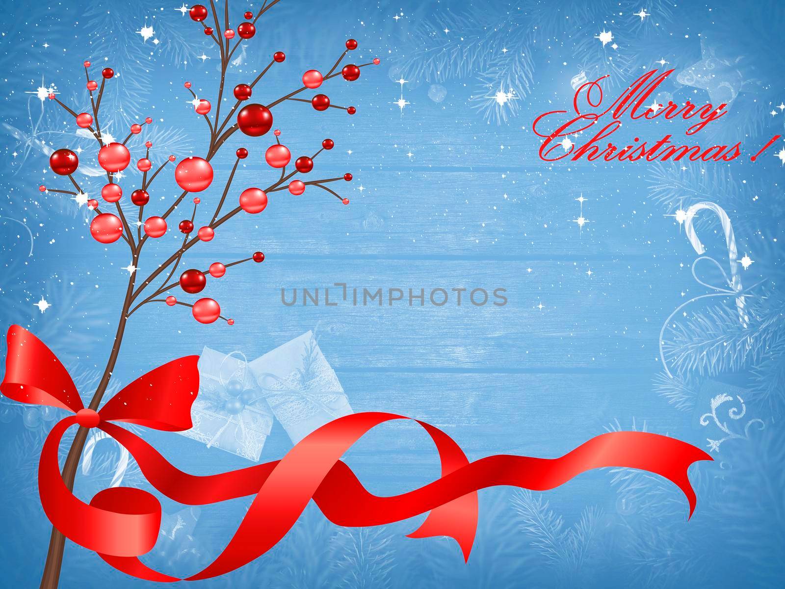 Beautiful Christmas greeting card in vintage style.