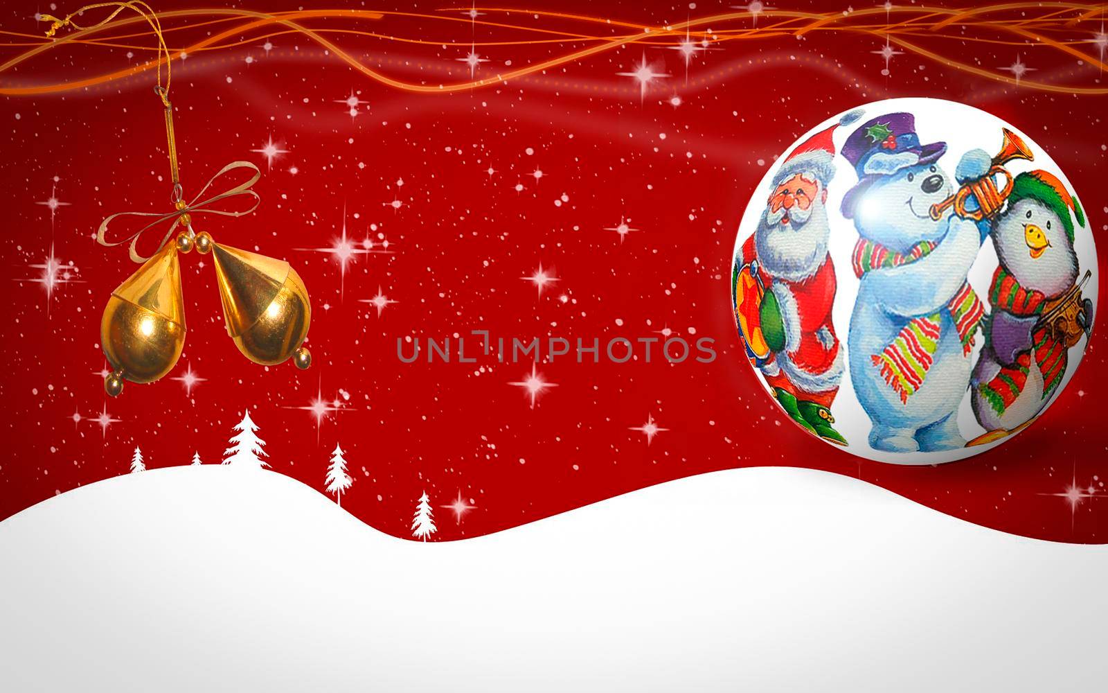 Christmas greeting card with a beautiful ball. by georgina198