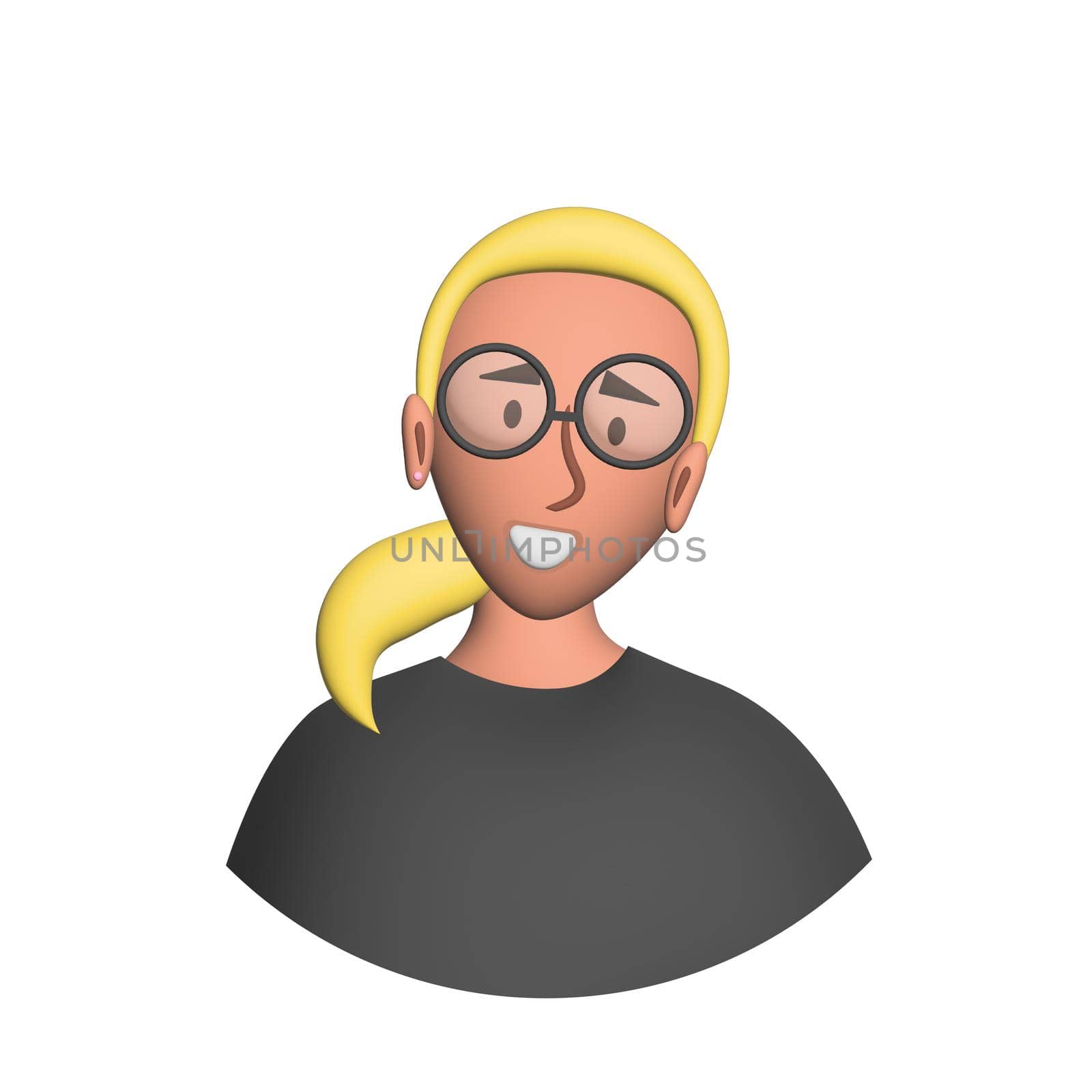 Web icon man, middle-aged man with glasses - illustration