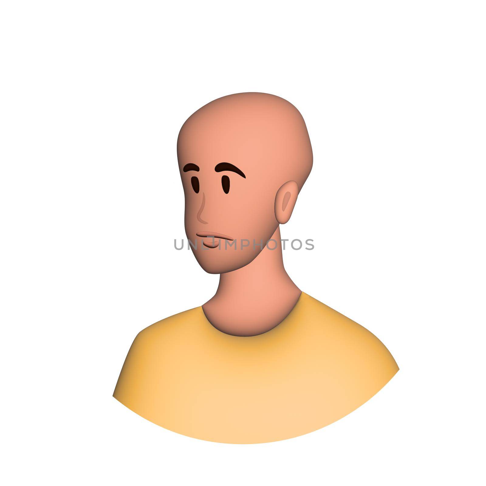 Web icon man, bald middle-aged man - illustration