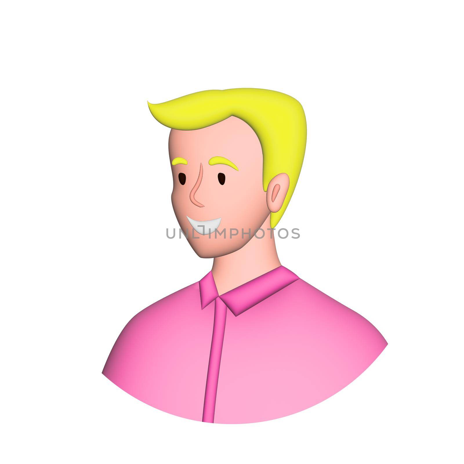 Web icon man, middle-aged man with blond hair by BEMPhoto