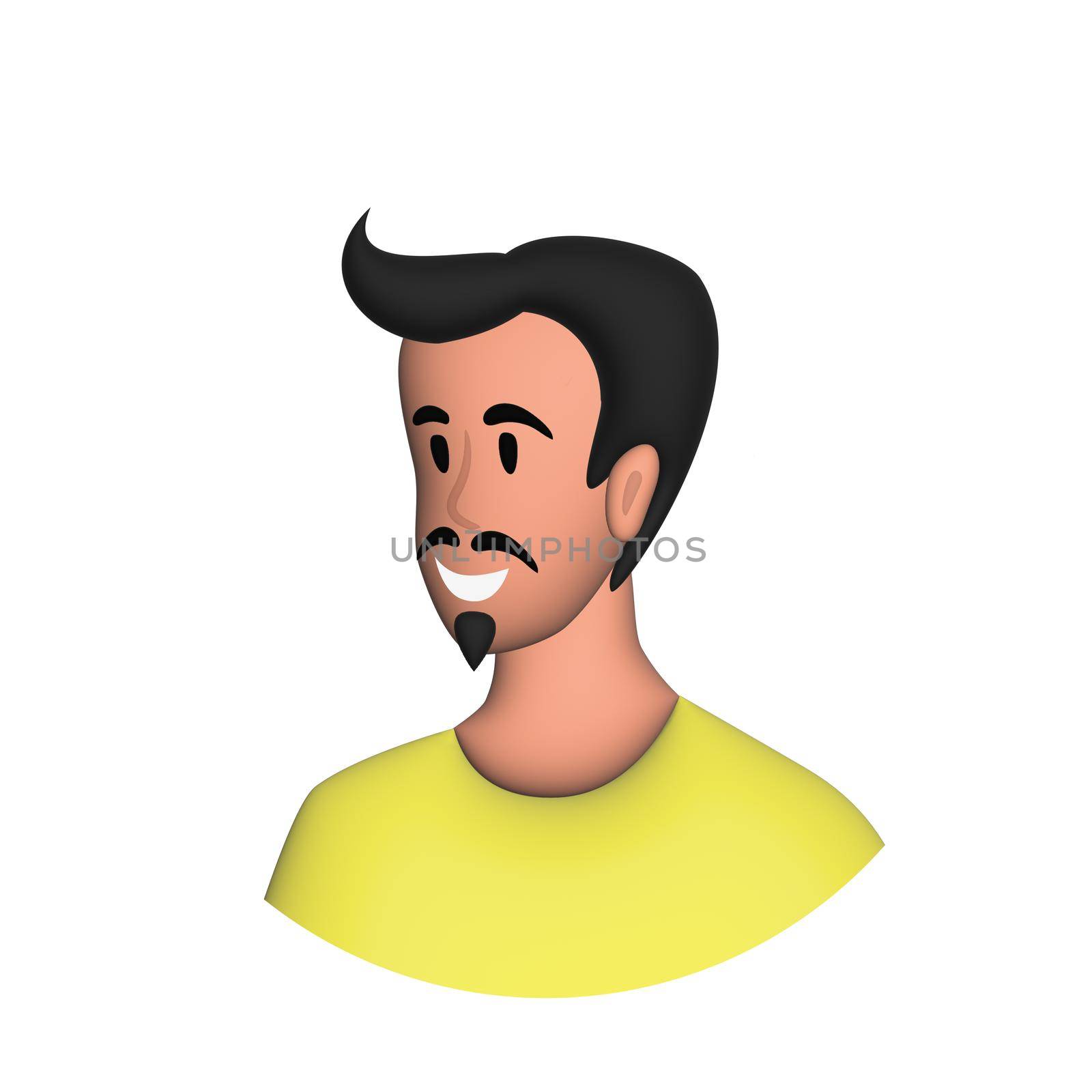 Web icon man, middle-aged man with mustache by BEMPhoto