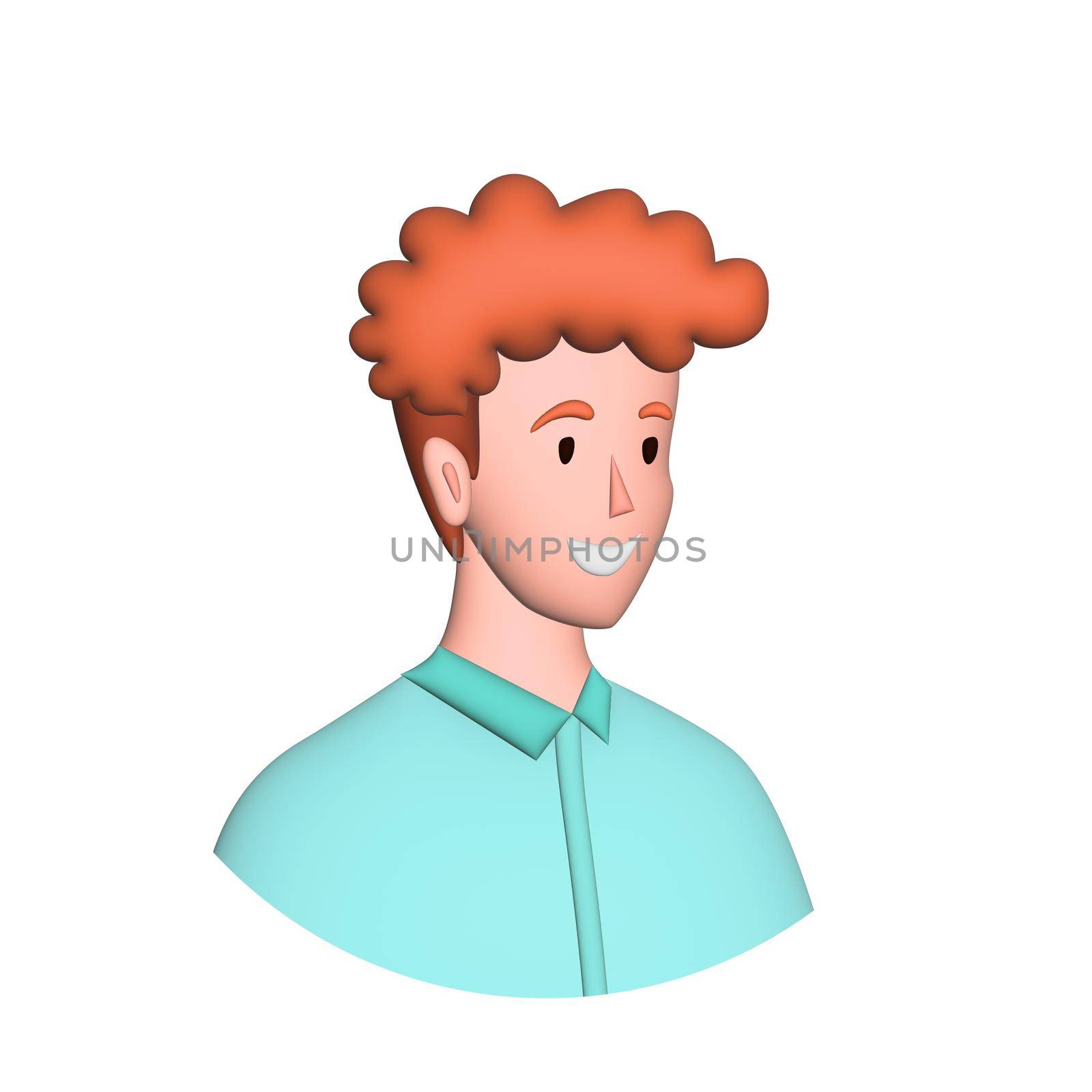 Web icon man, middle-aged man with blond hair - illustration