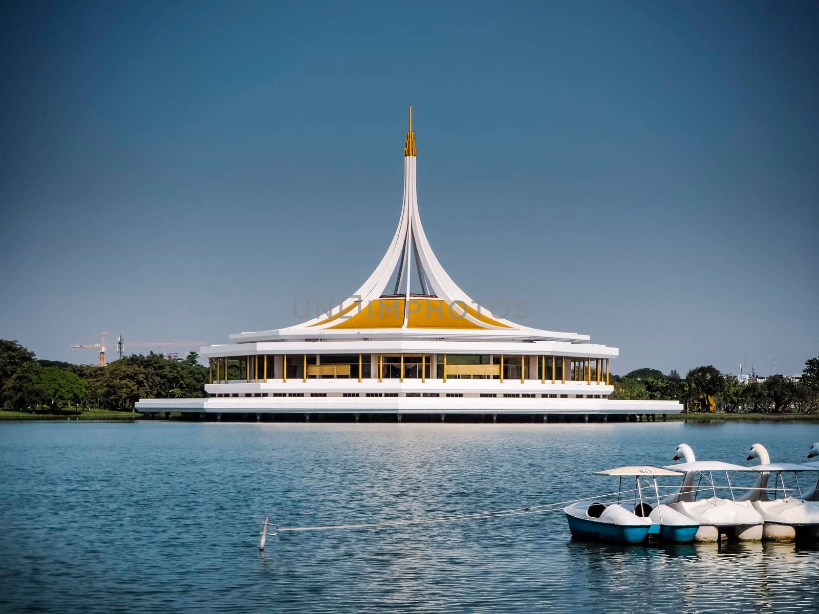 Bangkok, Thailand-November ,2018:Pavilion in Suan Luang Rama IX Public Park in Bangkok, Thailand . Ratchamangkhala Pavilion in Rama 9 Garden Bangkok