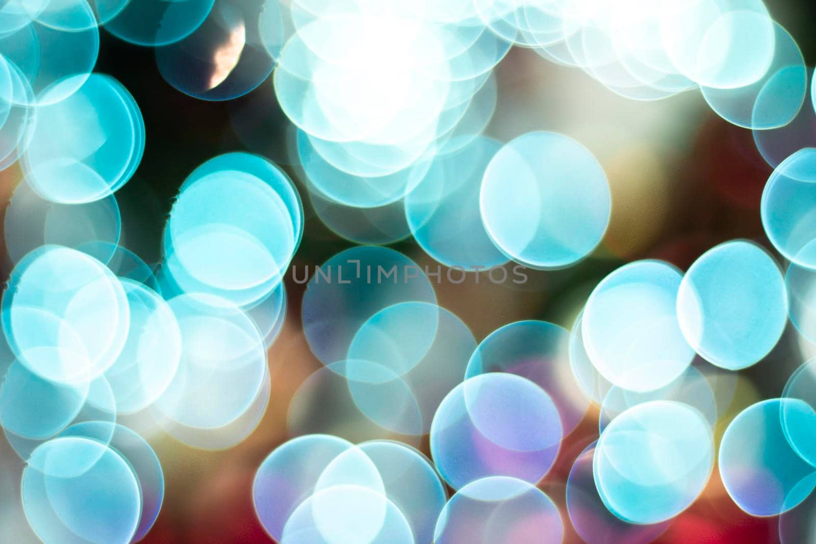 abstract blurry bokeh blue pastel tone colorful . lens flare light image.vintage tone color filter. Blue Tosca Bubble Background by Petrichor