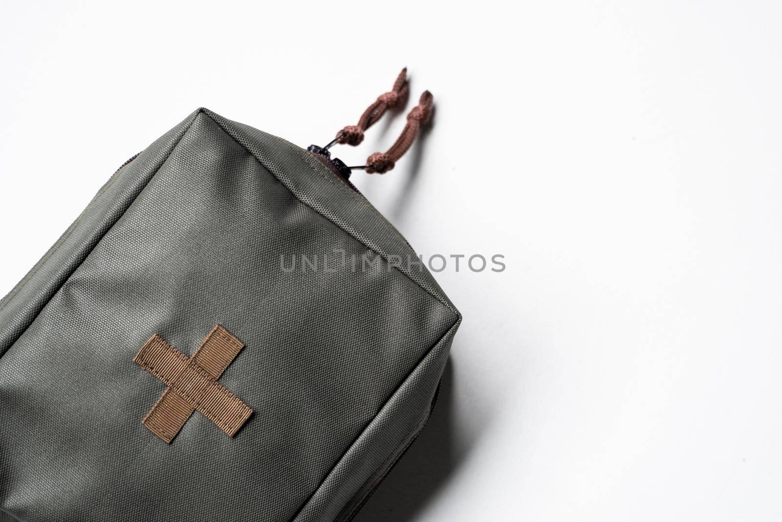 Army first aid kits on white background. by vovsht