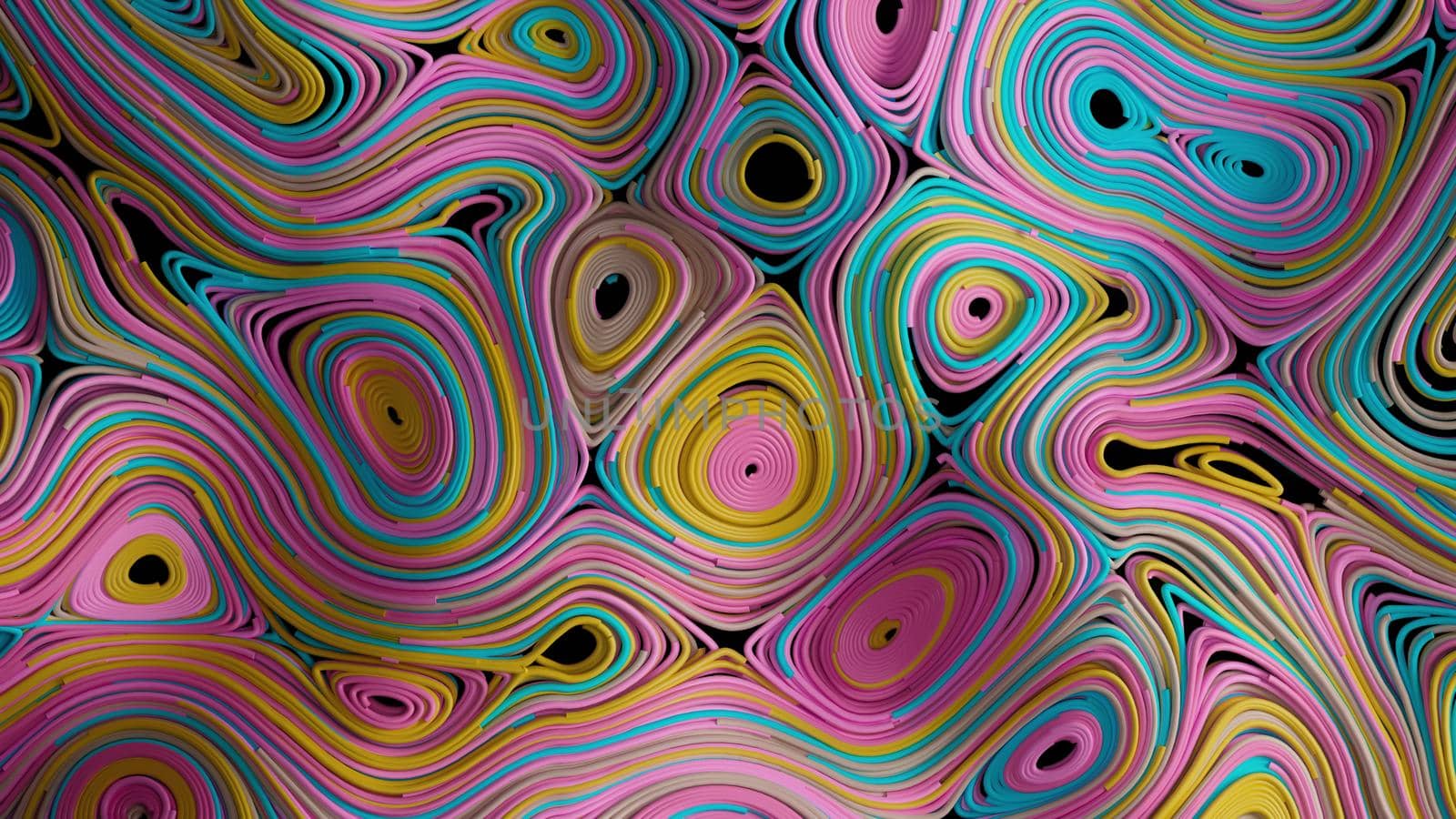 3d render top view multicolored topographic abstract circular fields by studiodav