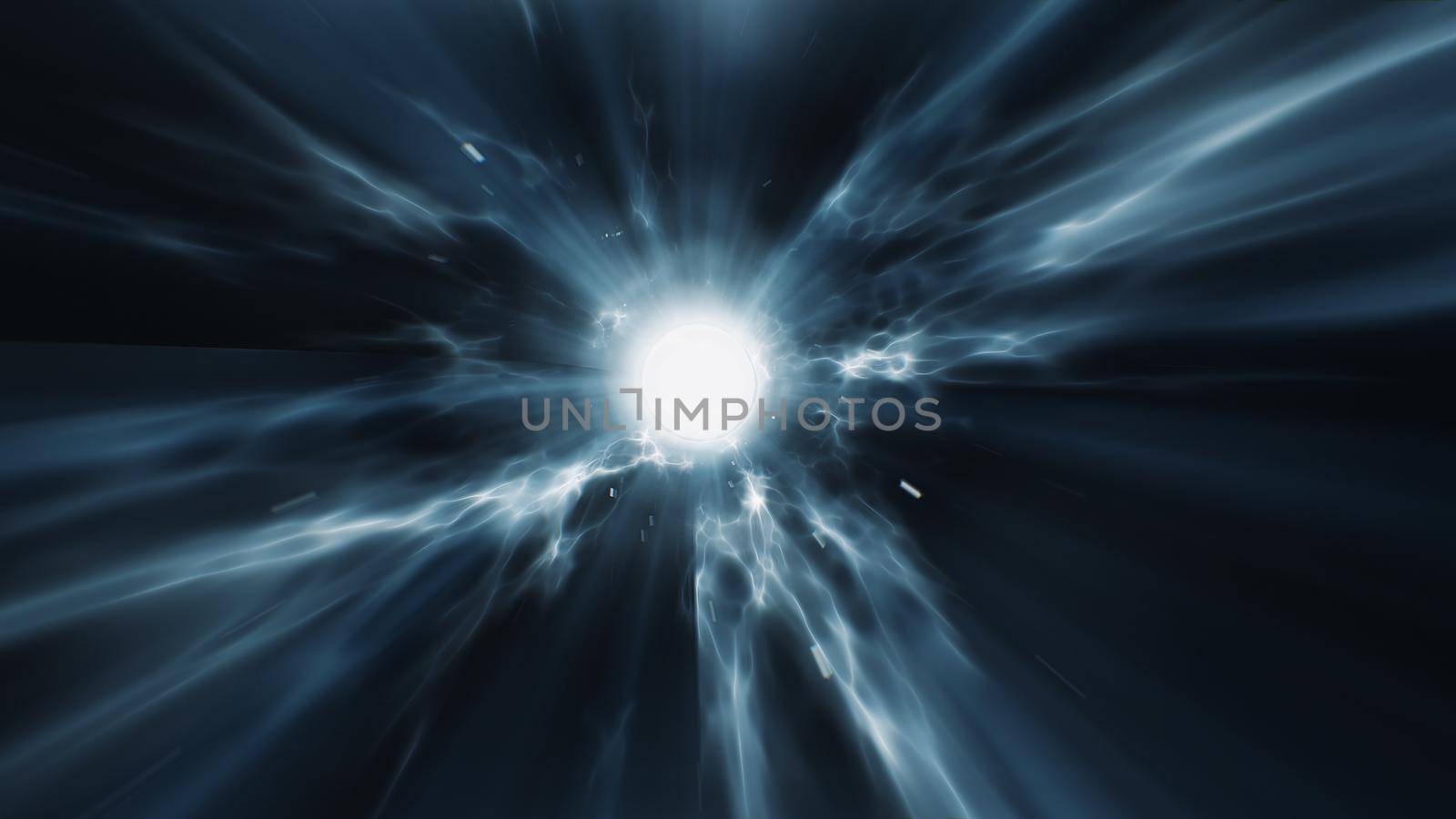 3d render Blue Wormhole time vortex space by studiodav