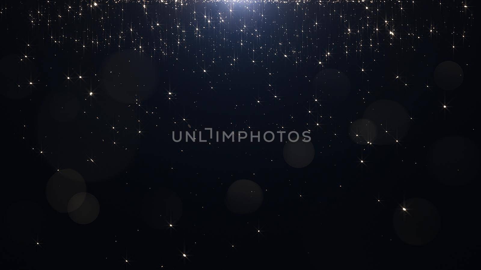 Glamorous golden particles on a black background 4k