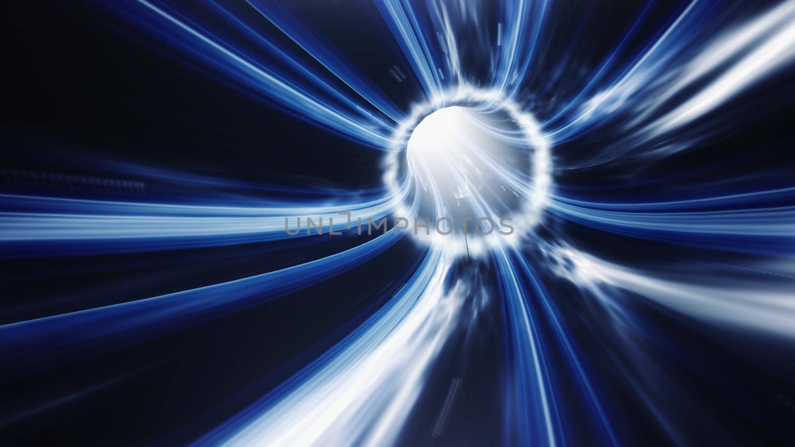 3d render Blue Wormhole time vortex space by studiodav