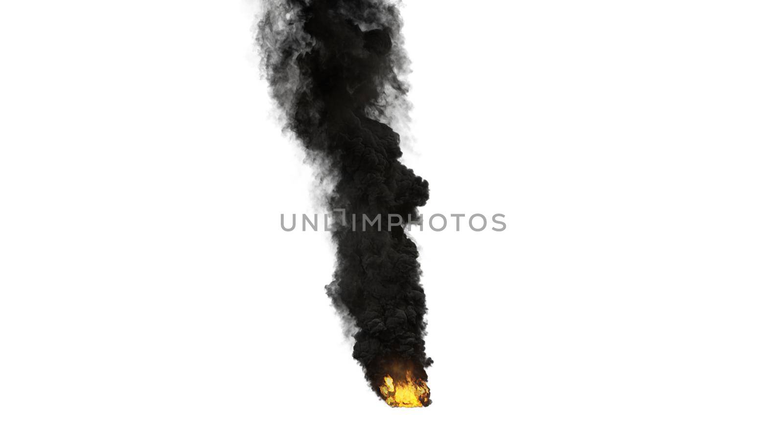 3d render Large scale smoke and fire on white background by studiodav