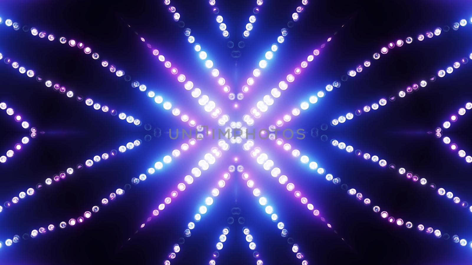 3d render blue-violet circle led VJ shine background