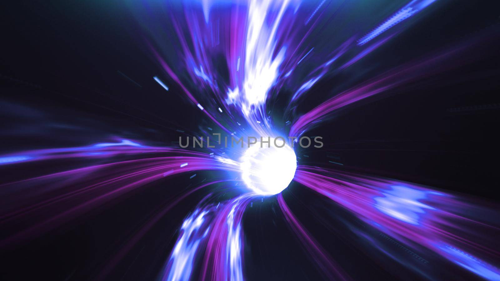 3d render Blue-violet Wormhole time vortex space by studiodav