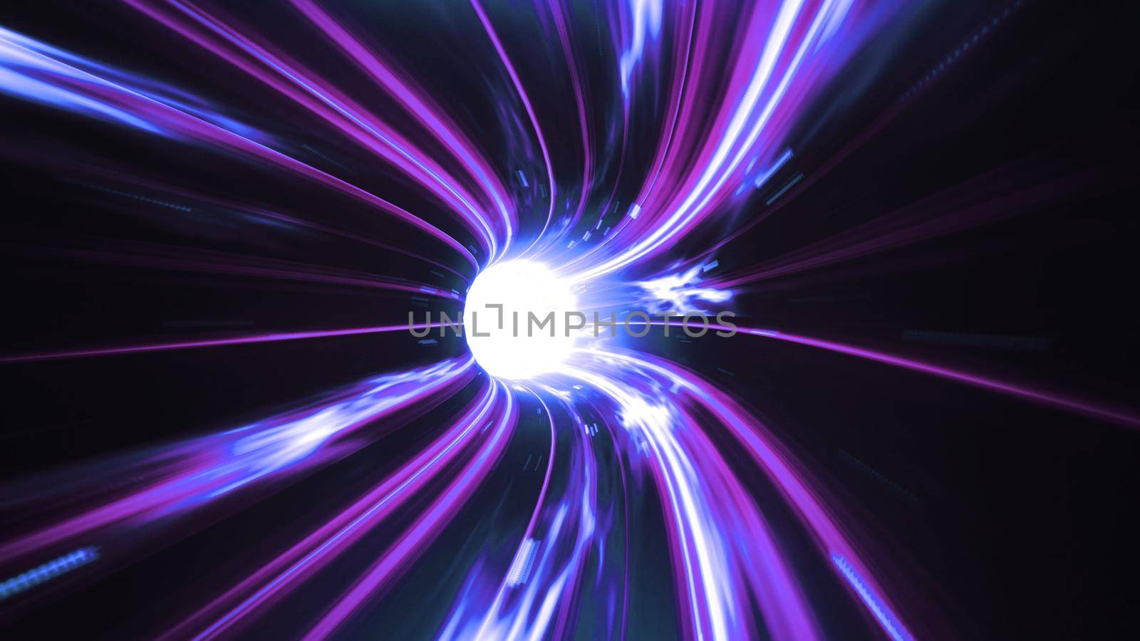3d render Blue-violet Wormhole time vortex space by studiodav