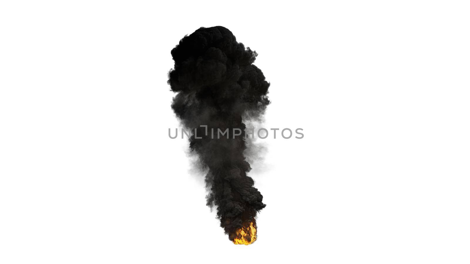 3d render Large scale smoke and fire on white background by studiodav