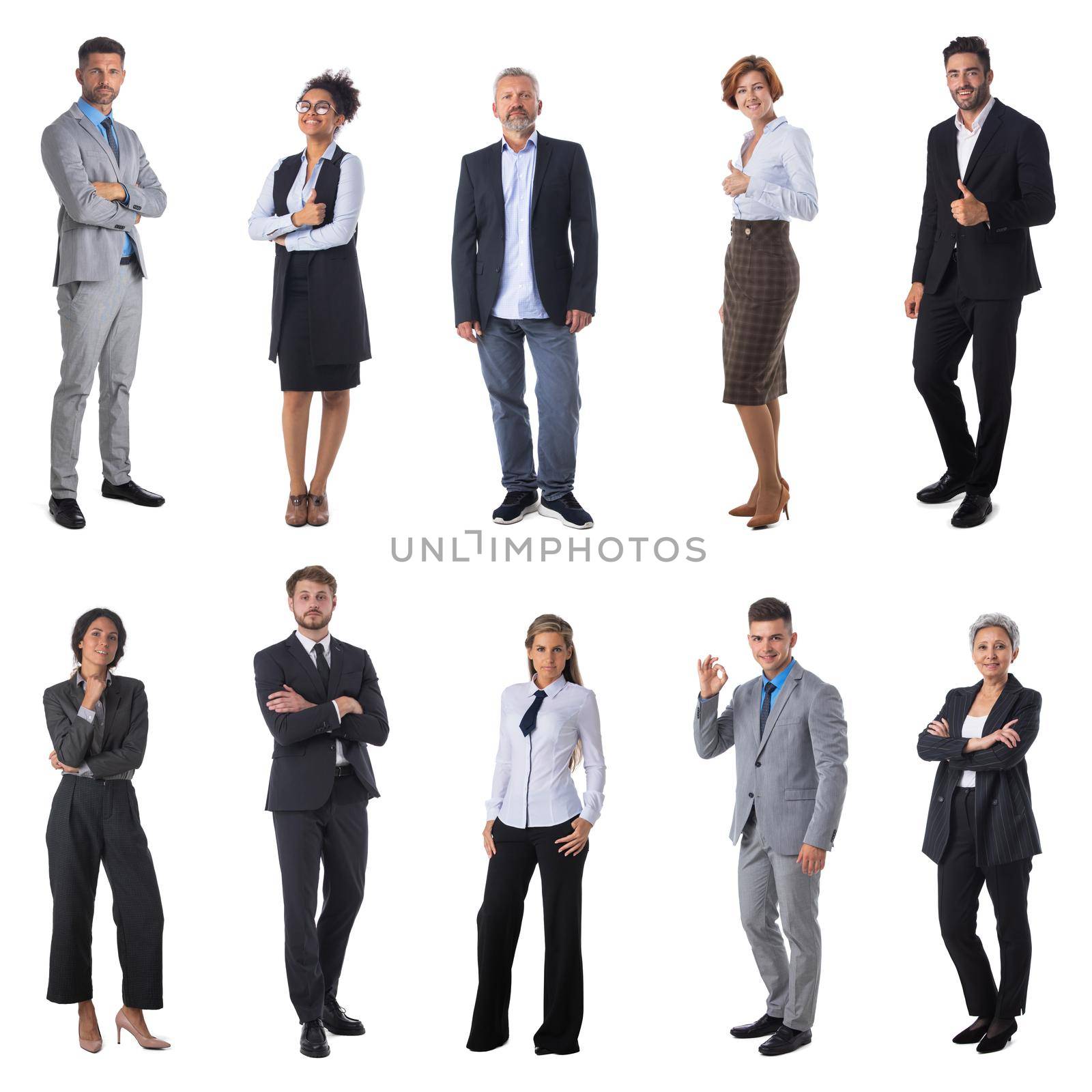 Business people portraits on white by ALotOfPeople