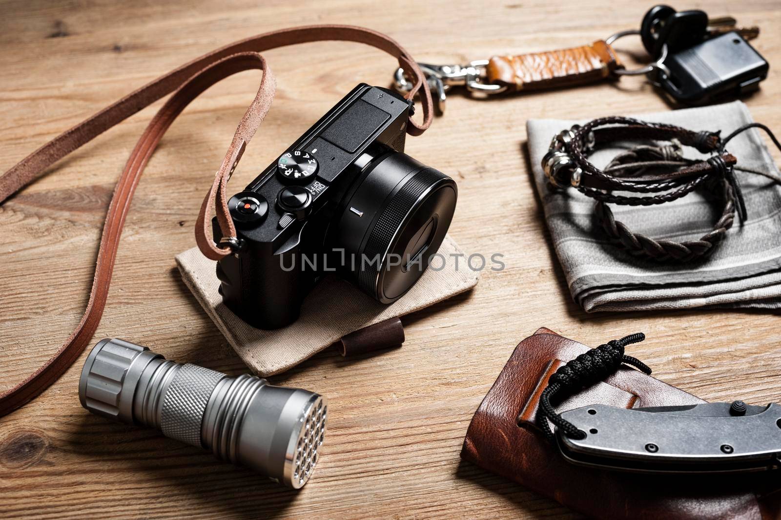 mirrorless camera with leather strap by norgal