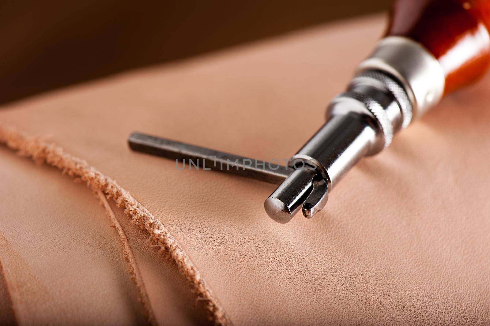 tool for leather working with vegetable tanned leather