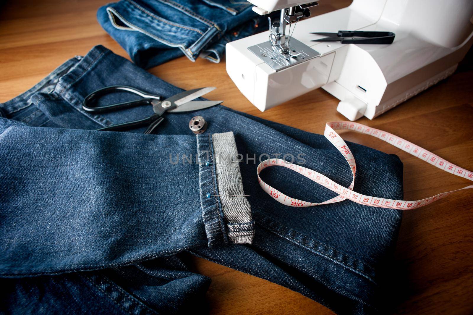 sewing indigo denim by norgal