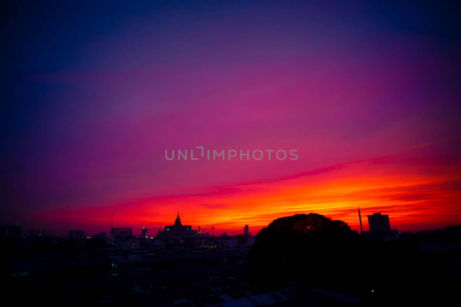 City Skyline Silhouette Sunset with Parliament building and cityscape in Bangkok Thailand. Another beautiful sunset sky. Sunset sky sun clouds. Sunset wallpaper. Aesthetic wallpapers. Sky aesthetic by Petrichor
