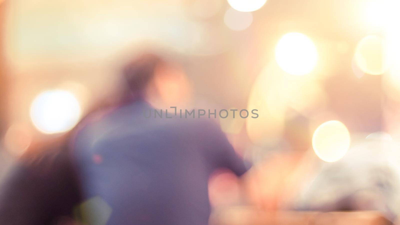 Defocus abstract Blur photography for background   of group of people in club or cafe