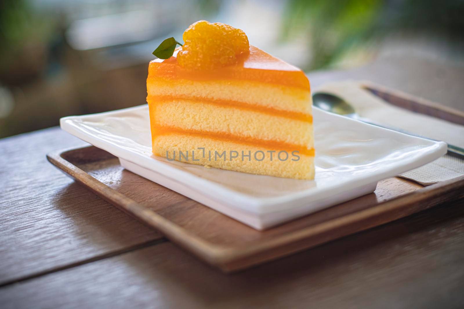 fruit orange jam cream cake