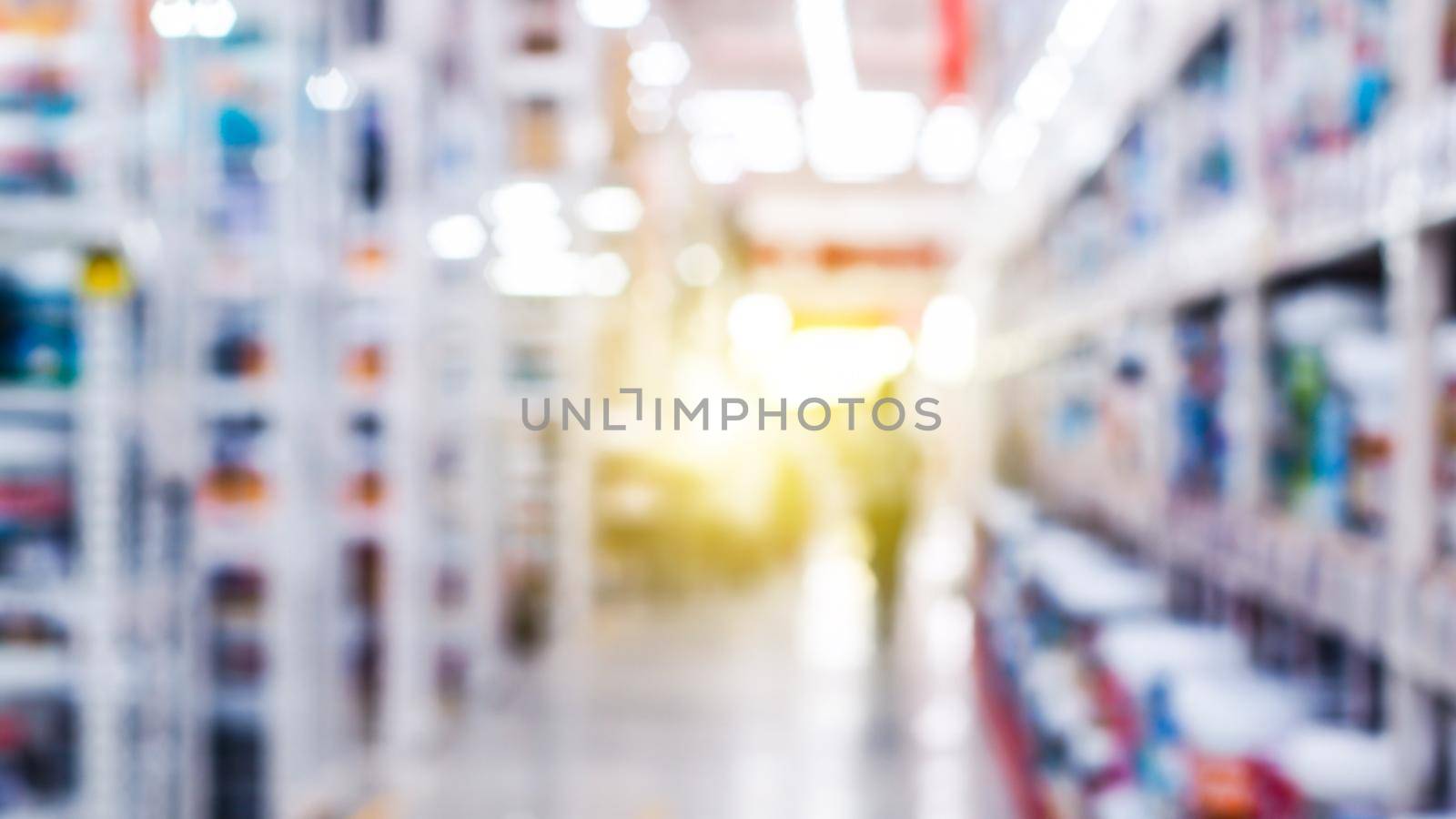 Abstract blurred supermarket. Blurred background of seMarket shop and supermarket interior