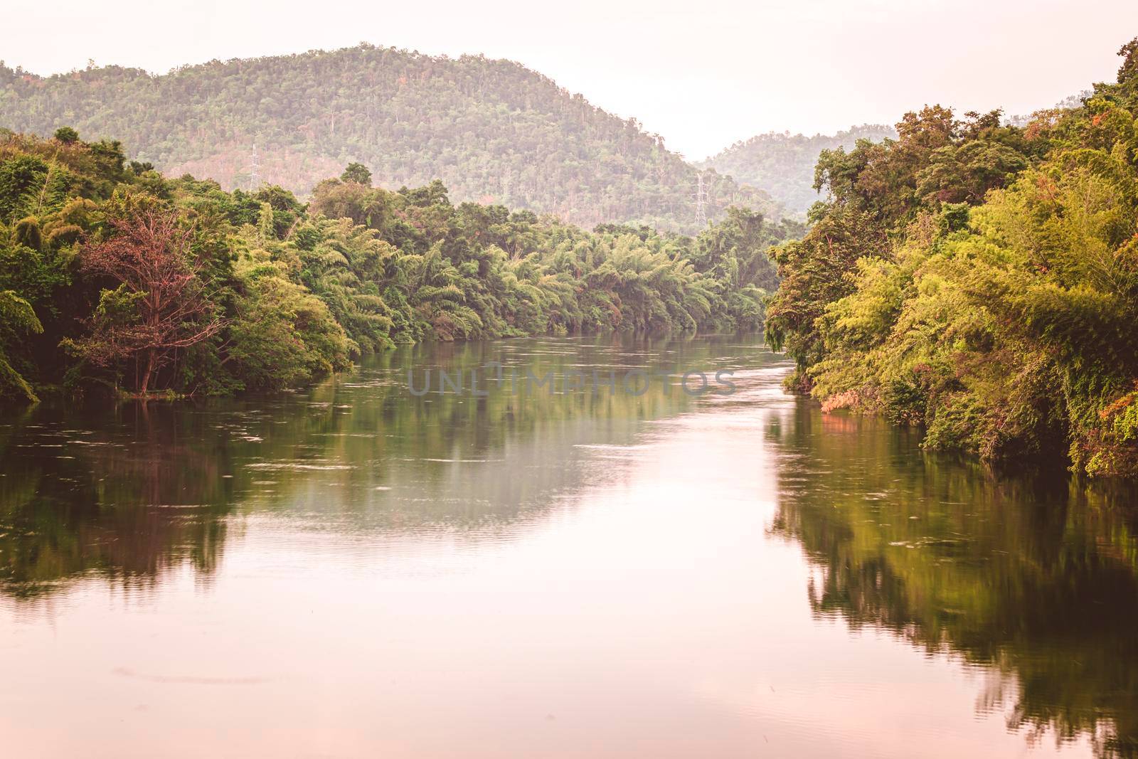 Kanchanaburi Nature and Wildlife tropical forest along Kaew river in Kanchanaburi Thailand by Petrichor