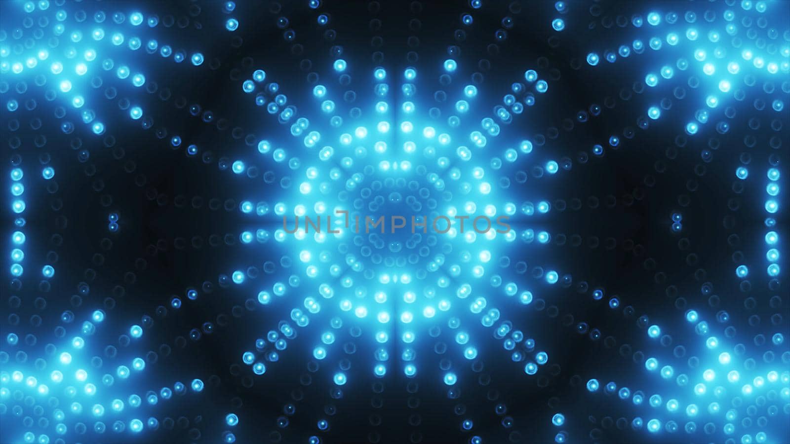 3d render blue circle led VJ shine background