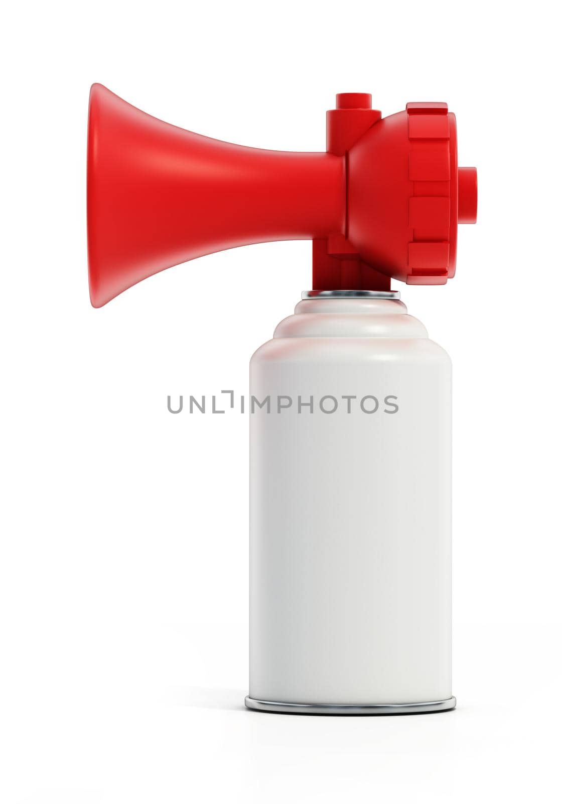 Air horn can isolated on white background. 3D illustration by Simsek