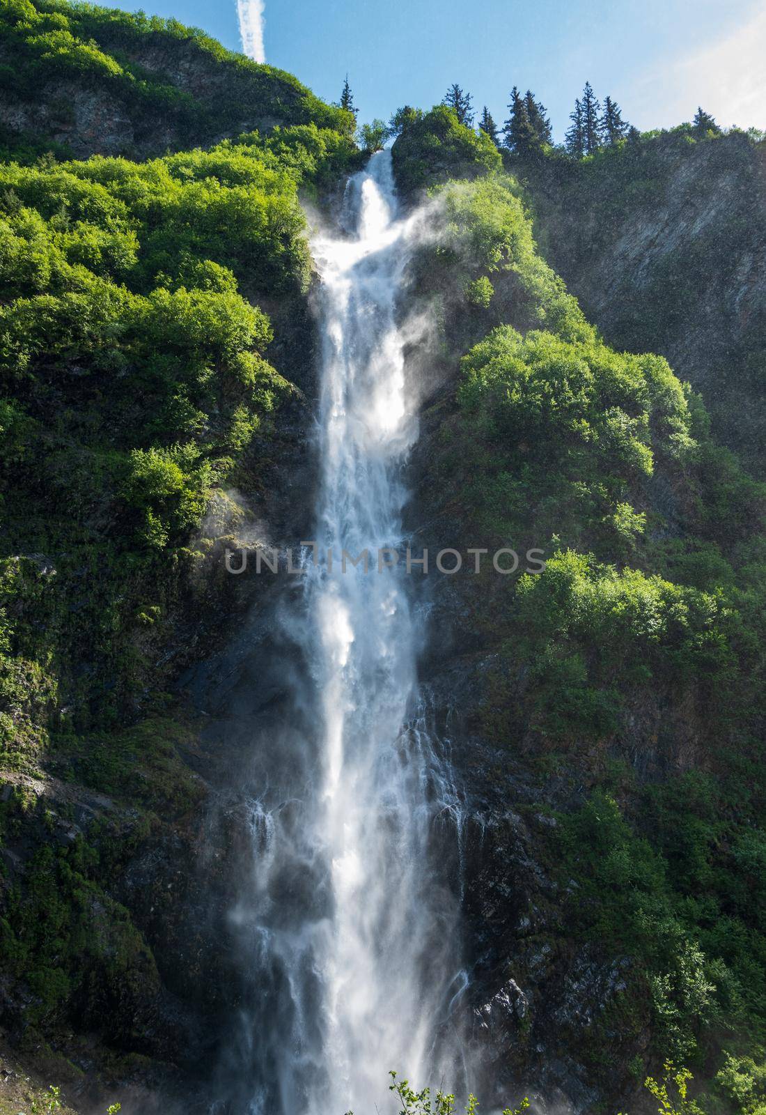 Dramatic waterfall of Bridal Veil Falls in Keystone Canyon by steheap