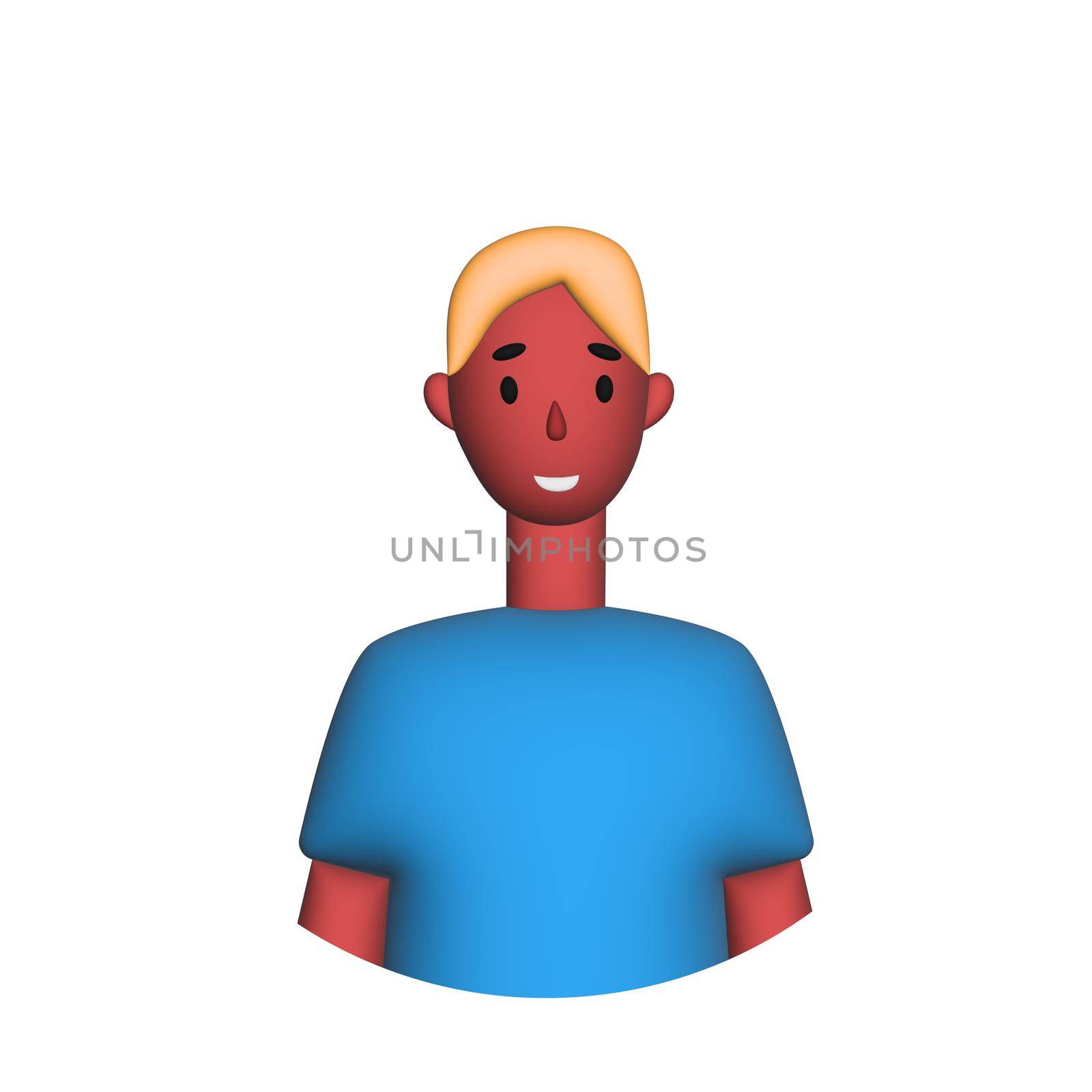 Web icon man, middle-aged man with blond hair - illustration