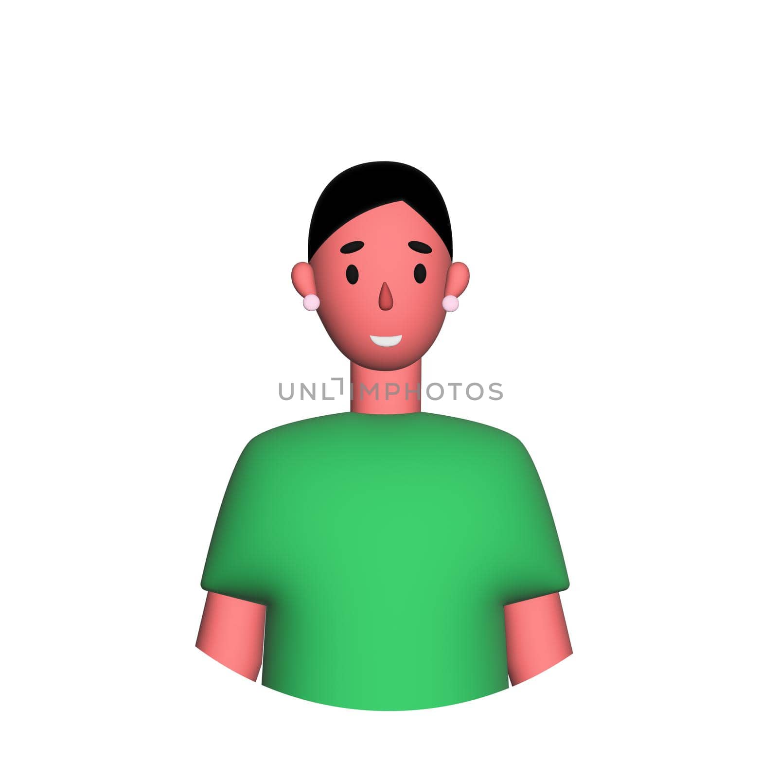 Web icon man, middle-aged man with dark hair - illustration