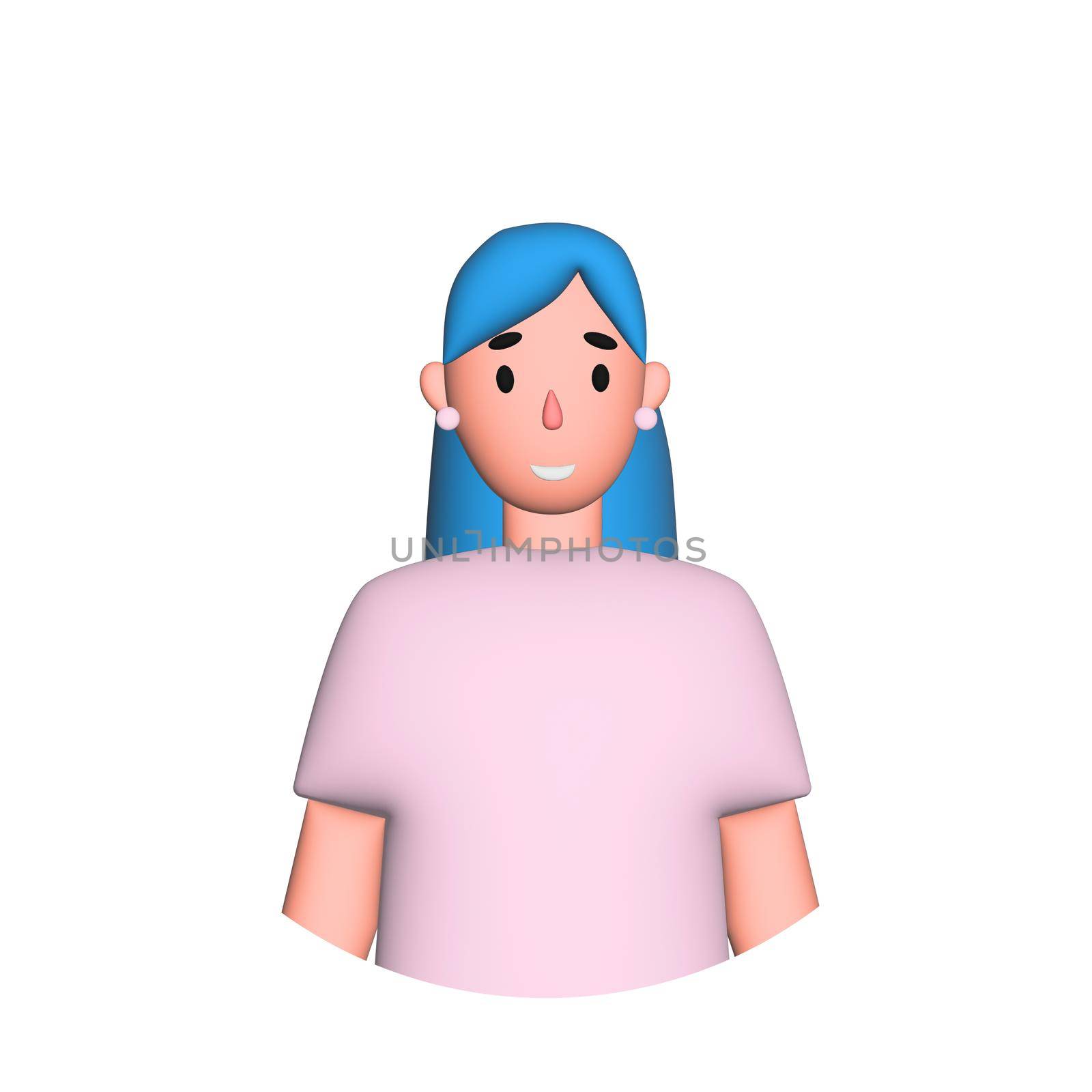 Web icon man, girl with long hair - illustration