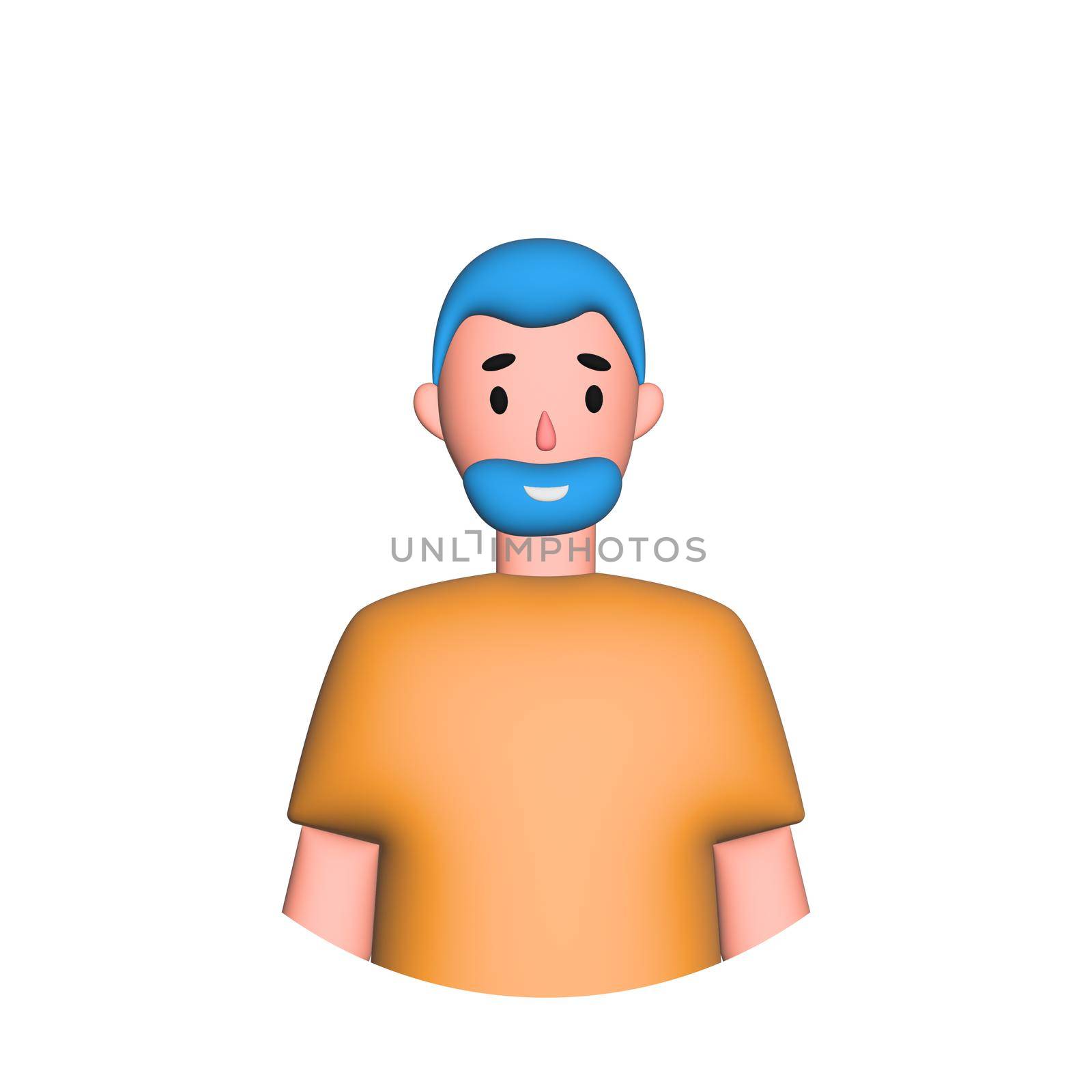 Web icon man, middle-aged man with beard - illustration