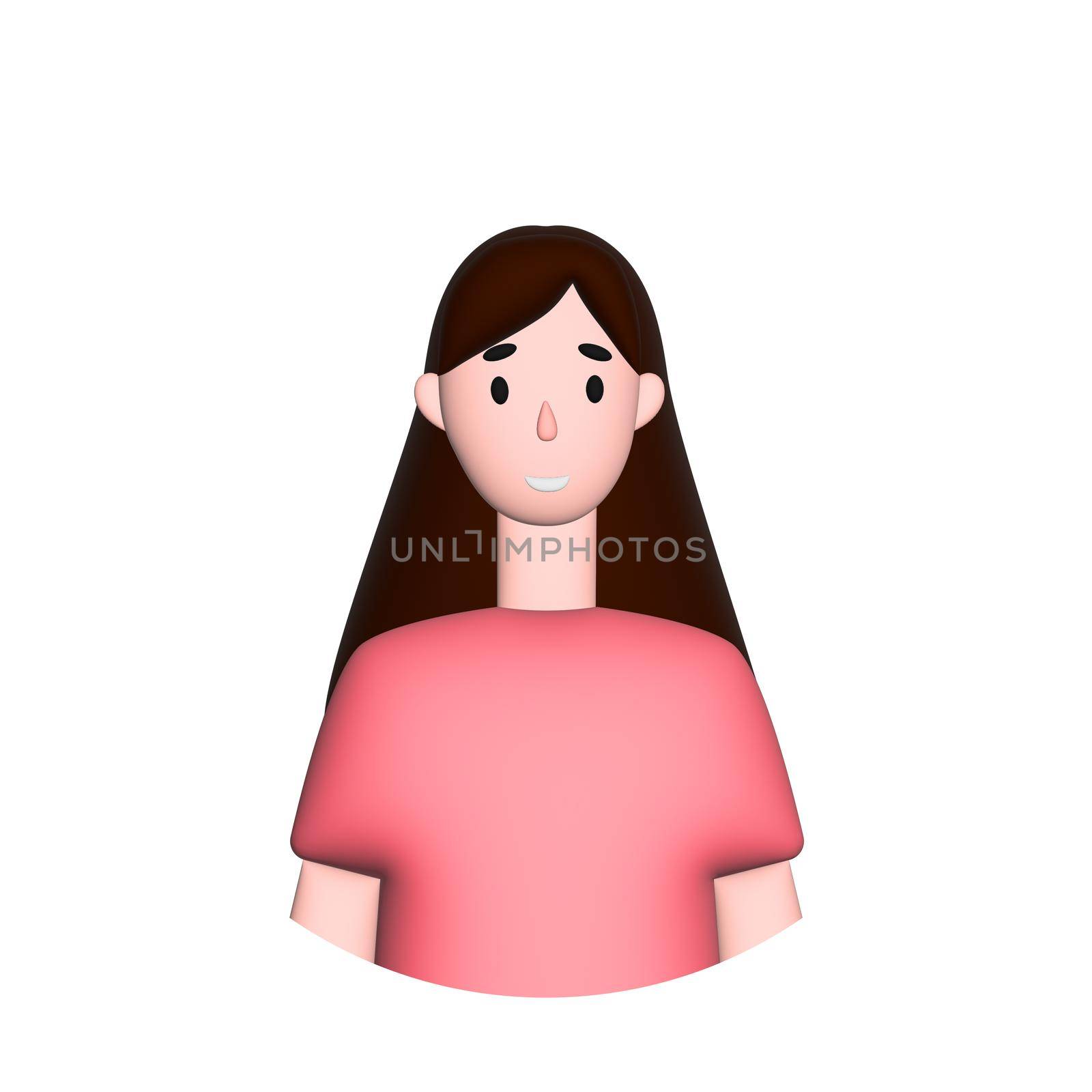 Web icon man, girl with long hair - illustration