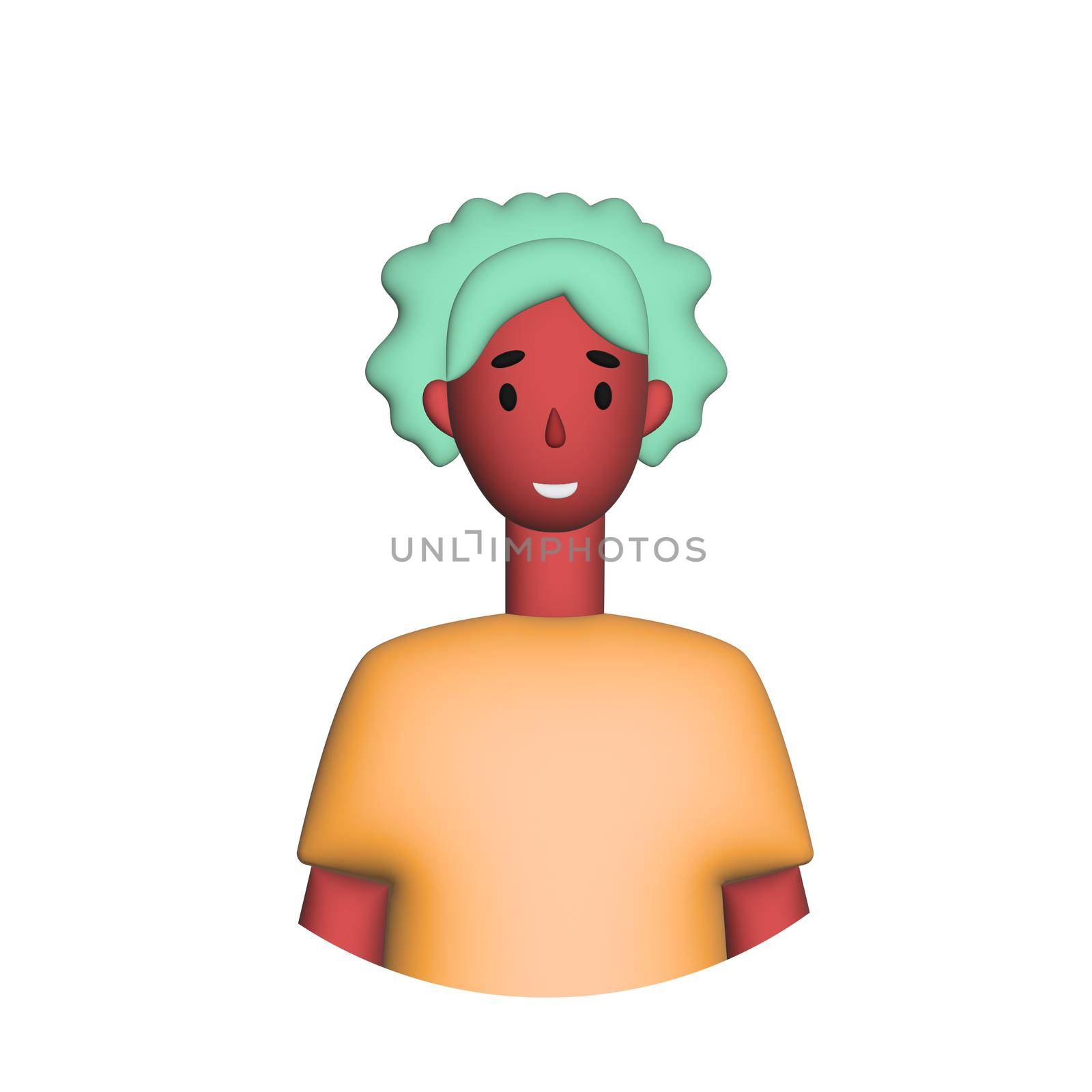 Web icon man on white background, black girl by BEMPhoto