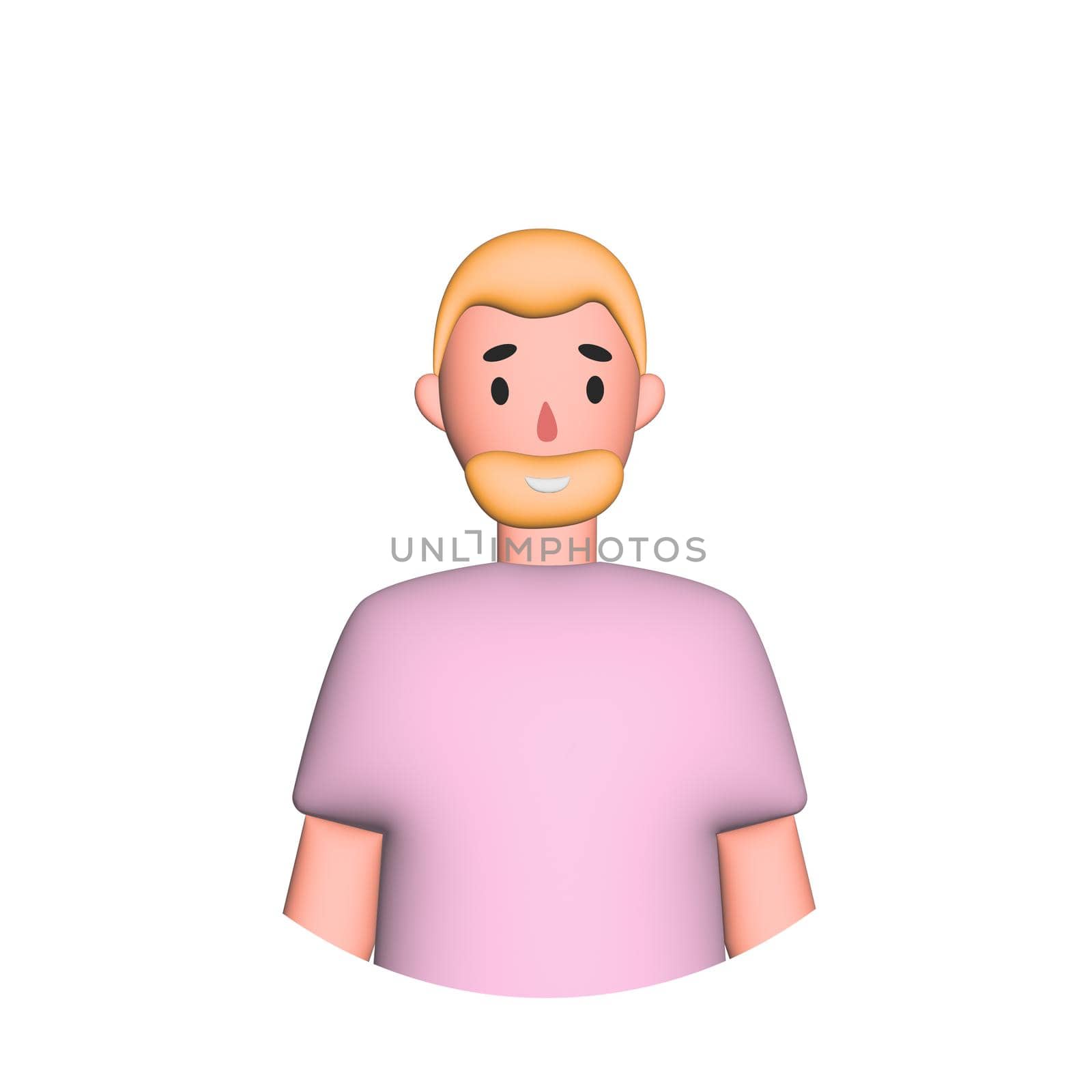 Web icon man, middle-aged man with beard - illustration