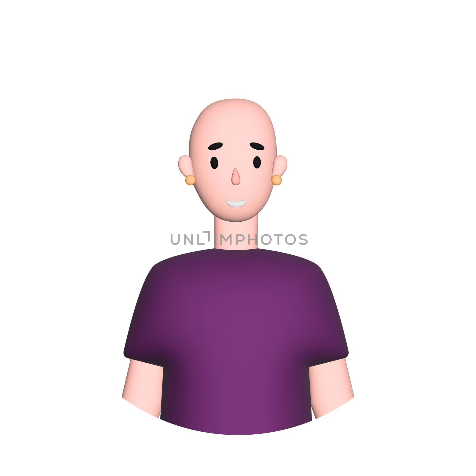 Web icon man, bald middle-aged man - illustration