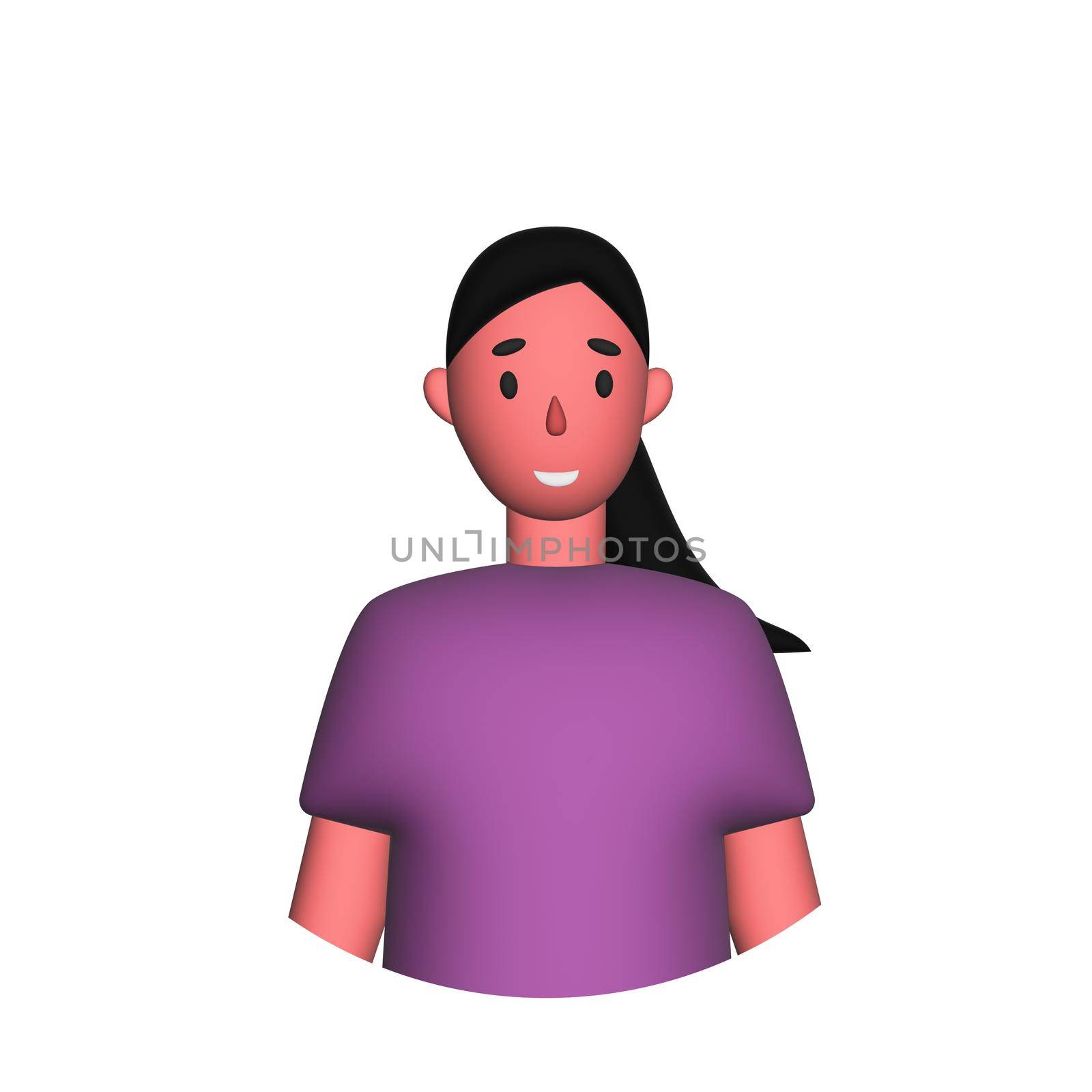 Web icon man, girl with a pigtail - illustration